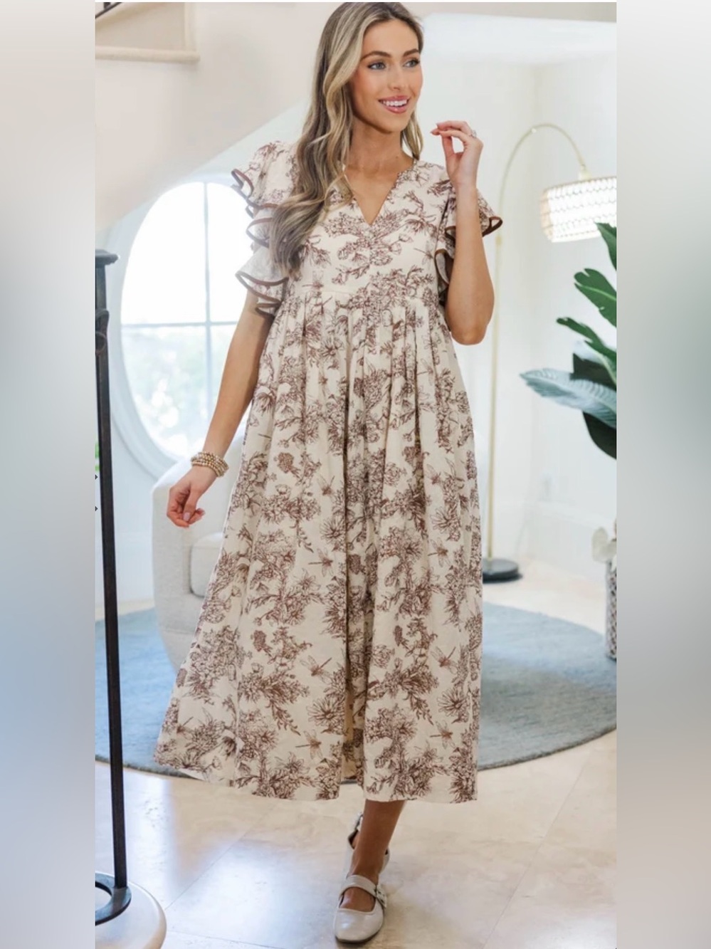 Shop the Mint NURSING COLLECTION: Closer Than
Ever Brown Toile Midi Dress